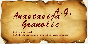 Anastasija Granolić vizit kartica